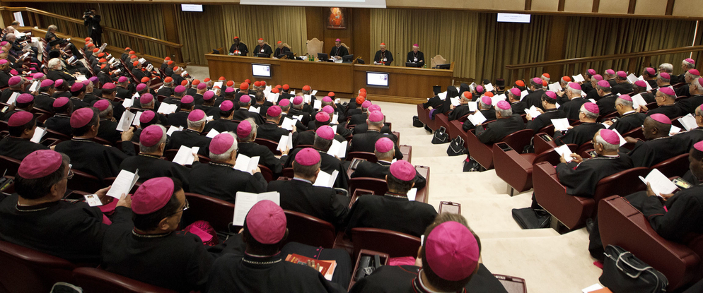 Cardinals and bishops from around the world attend at meeting of the Synod of Bishops on the new evangelization at the Vatican Oct. 26. (CNS photo/Paul Haring) (Oct. 26, 2012) See SYNOD-LEARN and SYNOD-MESSAGE Oct. 26, 2012.