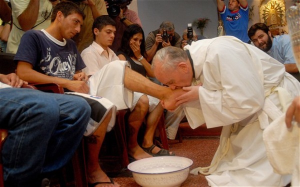 Image result for pope francis washing the feet of inmates