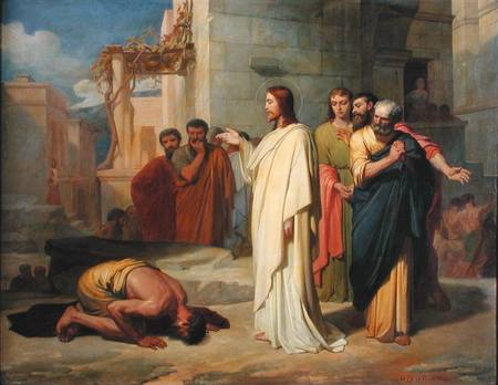 XIR222724 Jesus Healing the Leper, 1864 (oil on canvas) by Doze, Jean-Marie Melchior (1827-1913)
oil on canvas
105x135
Musee des Beaux-Arts, Nimes, France
Giraudon
French, out of copyright